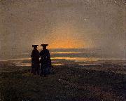 Caspar David Friedrich Sunset painting